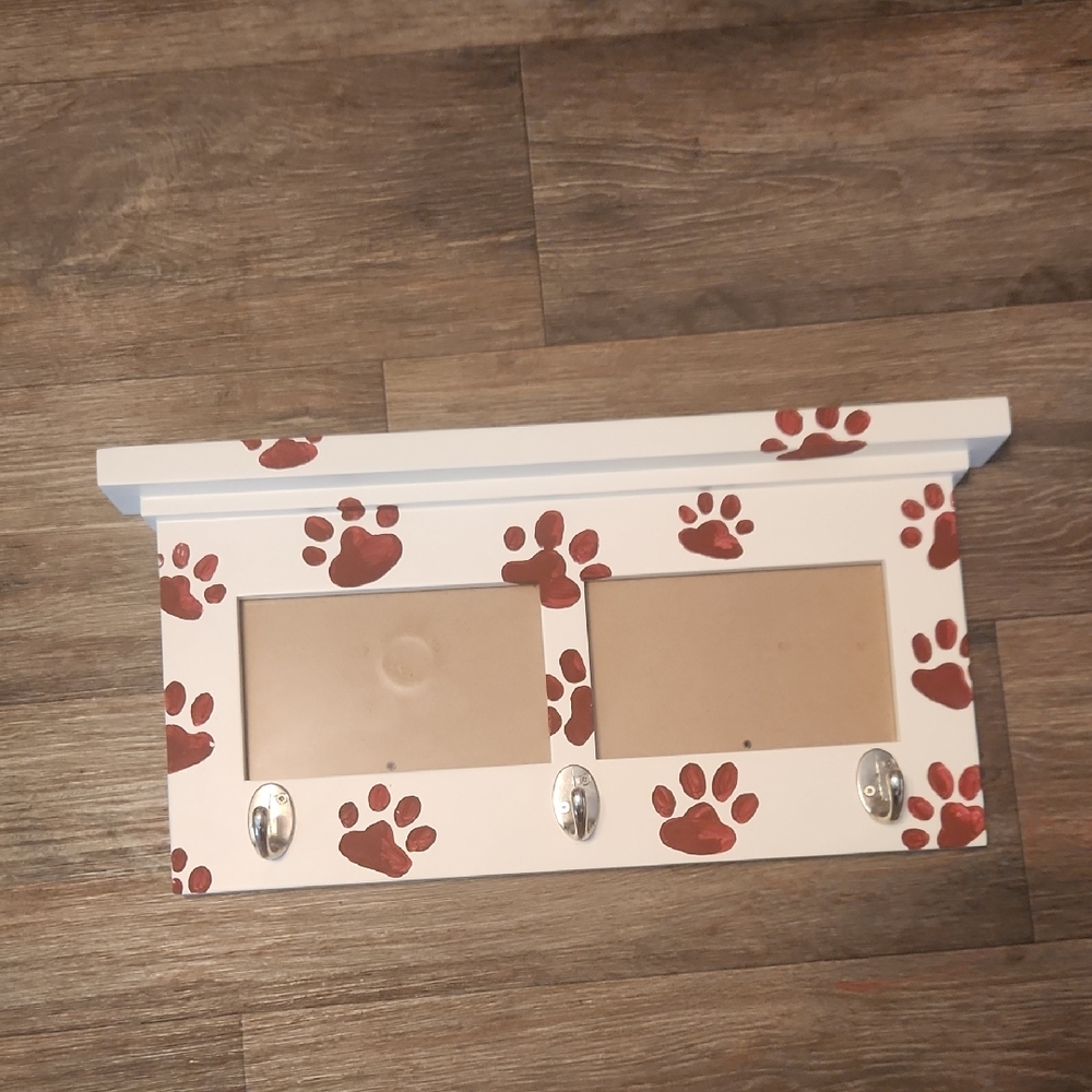 Handpainted Paws Double-Frame Picture Frame With Hooks